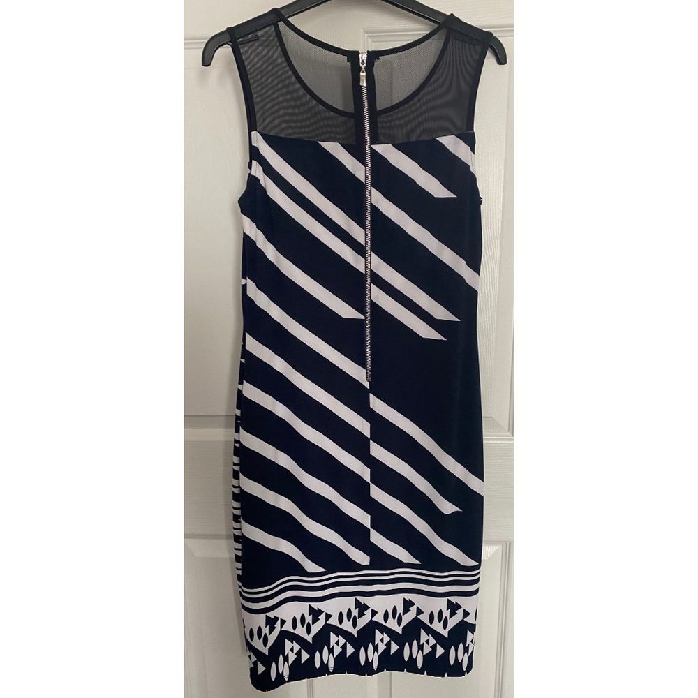 Frank Lyman Blue & White Sheath Dress- Size 10/Never Worn